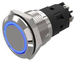 82-5552.1124 - Vandal Resistant Switch, 82 Series, 19 mm, SPDT, Momentary, Round Flat Flush, Natural - EAO