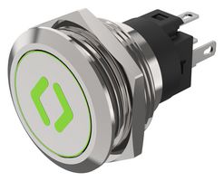 82-6151.1A24.B006 - Vandal Resistant Switch, Door Open, 82 Series, 22 mm, SPDT, Momentary, Round Flat Flush, Natural - EAO