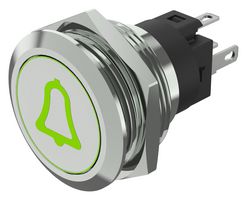 82-6151.1A34.B005 - Vandal Resistant Switch, Bell, 82 Series, 22 mm, SPDT, Momentary, Round Flat Flush, Natural - EAO