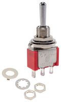 100SP1T1B1M1QEH - Toggle Switch, On-On, SPDT, Non Illuminated, Panel Mount, 5 A - E-SWITCH