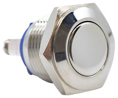 PV2F640SS - Vandal Resistant Switch, PV2 Series, 16 mm, SPST-NO DM, Off-(On), Round Flat, Natural - E-SWITCH