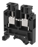 KUT6N/ BLACK - DIN Rail Mount Terminal Block, Feed Thru, 2 Ways, 20 AWG, 8 AWG, 6 mm², Screw, 41 A - ELKAY