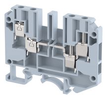 KUT4 2X2 - DIN Rail Mount Terminal Block, Grey, 4 Ways, 4 mm², Screw, 24 A - ELKAY