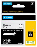 1734523 - RHINO TAPE PERMANENT POLY BLACK_WHITE - DYMO