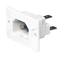 3-137-754 - IEC Power Connector, White, IEC C18 Inlet, 10 A, 250 VAC, Quick Connect, Panel Mount, 6080 Series - SCHURTER