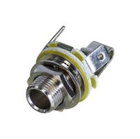 NYS229L - Phone Audio Connector, Mono, 6.35mm, 2 Contacts, Jack, Panel Mount, Tin Plated Contacts, Brass Body - REAN