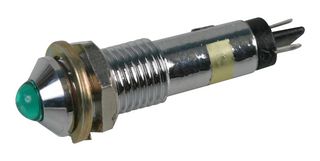 677-2212-322F. - LED Panel Mount Indicator, Green, 6 VDC, 7.2 mm, 20 mA, 4.135 cd, IP66, NEMA 4X - DIALIGHT