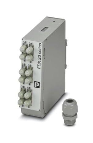 PHOENIX CONTACT Fibre Optics FOC-FDX20-PP-STD6-OM1-PT9 DIN RAIL SPLICE BOX, 6 X ST DUPLEX PHOENIX CONTACT 3293213 FOC-FDX20-PP-STD6-OM1-PT9