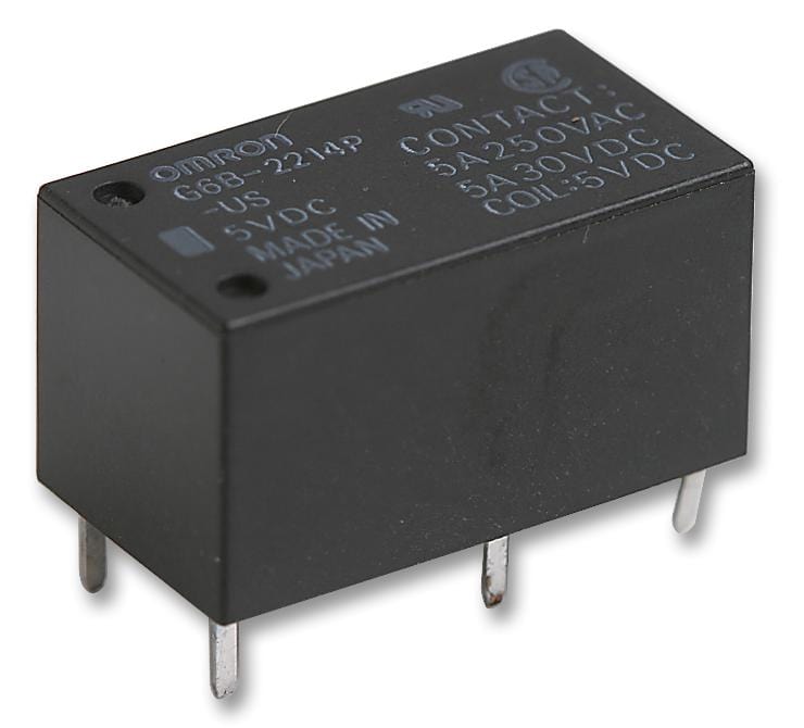 OMRON Power - General Purpose G6B-2214P-US DC5 RELAY, DPST-NO, 250VAC, 30VDC, 5A OMRON 9949224 G6B-2214P-US DC5