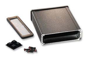 1457L1201EBK Enclosure, EMI/RFI Box, Alum, Black Hammond