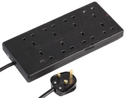 PEL01374 Power Strip, 8 Outlet, 13a, 250V, 1m Pro Elec