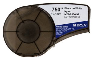 M21-750-499 Label, Nylon Cloth, WHT, 19.05mm, 4.87M Brady