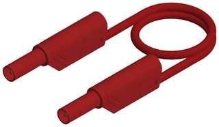 934168101 Test Lead, 4mm Banana Plug, Red, 500mm Hirschmann Test And Measurement
