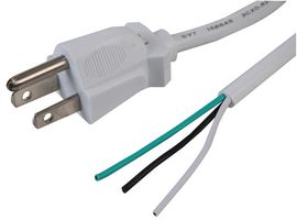 JA201-White Lead, US Plug TO Free End, White, 3M multicomp Pro