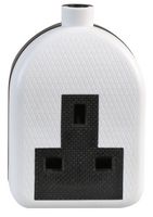 0138-W Socket, Extension, 1WAY, Rubber, White Pro Elec