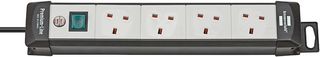 1951543100 Power Outlet Strip, 4 Outlet, 1.8m, 240V Brennenstuhl