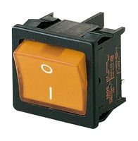 01805.7104-03 Rocker Switch, DPST, 10A, 250VAC, Orange MARQUARDT