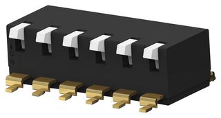 EDSP06SGLNNTU04 DIP SWITCH, 6POS, SPST, PIANO KEY, SMD ALCOSWITCH - TE CONNECTIVITY