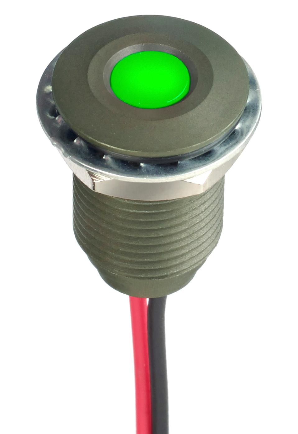APEM Panel Indicators Q10F5AGXXG24E LED PANEL INDICATOR, GREEN, 10MM, 24VDC APEM 3295233 Q10F5AGXXG24E