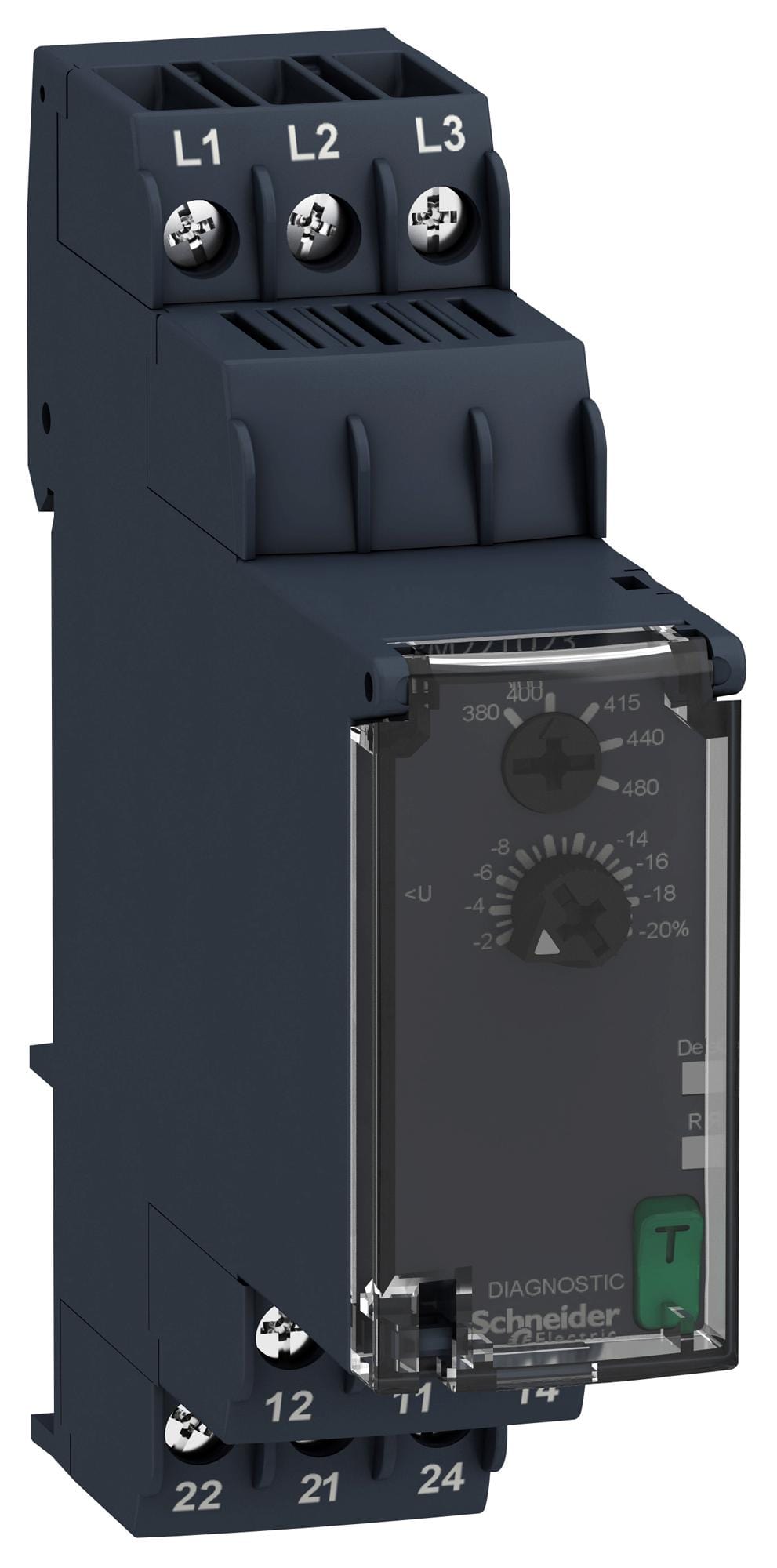 SCHNEIDER ELECTRIC Phase Monitoring RM22TU23 PHASE MONITORING RELAY, DPDT, 380-480VAC SCHNEIDER ELECTRIC 3111270 RM22TU23