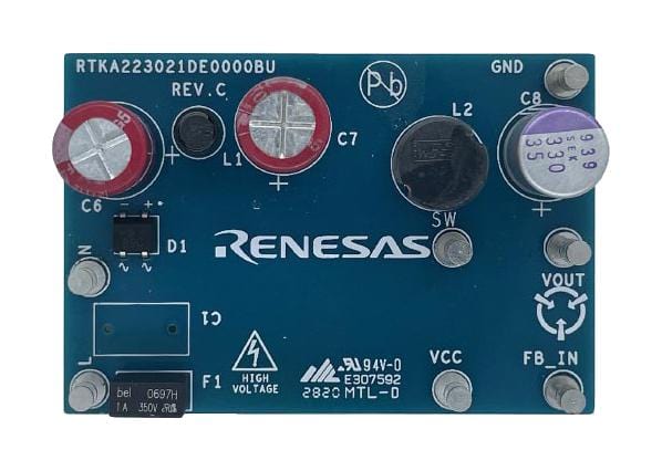 RENESAS Power Management - AC / DC RTKA223021DE0000BU HV BUCK EVB FOR RAA223021 RENESAS 3773122 RTKA223021DE0000BU