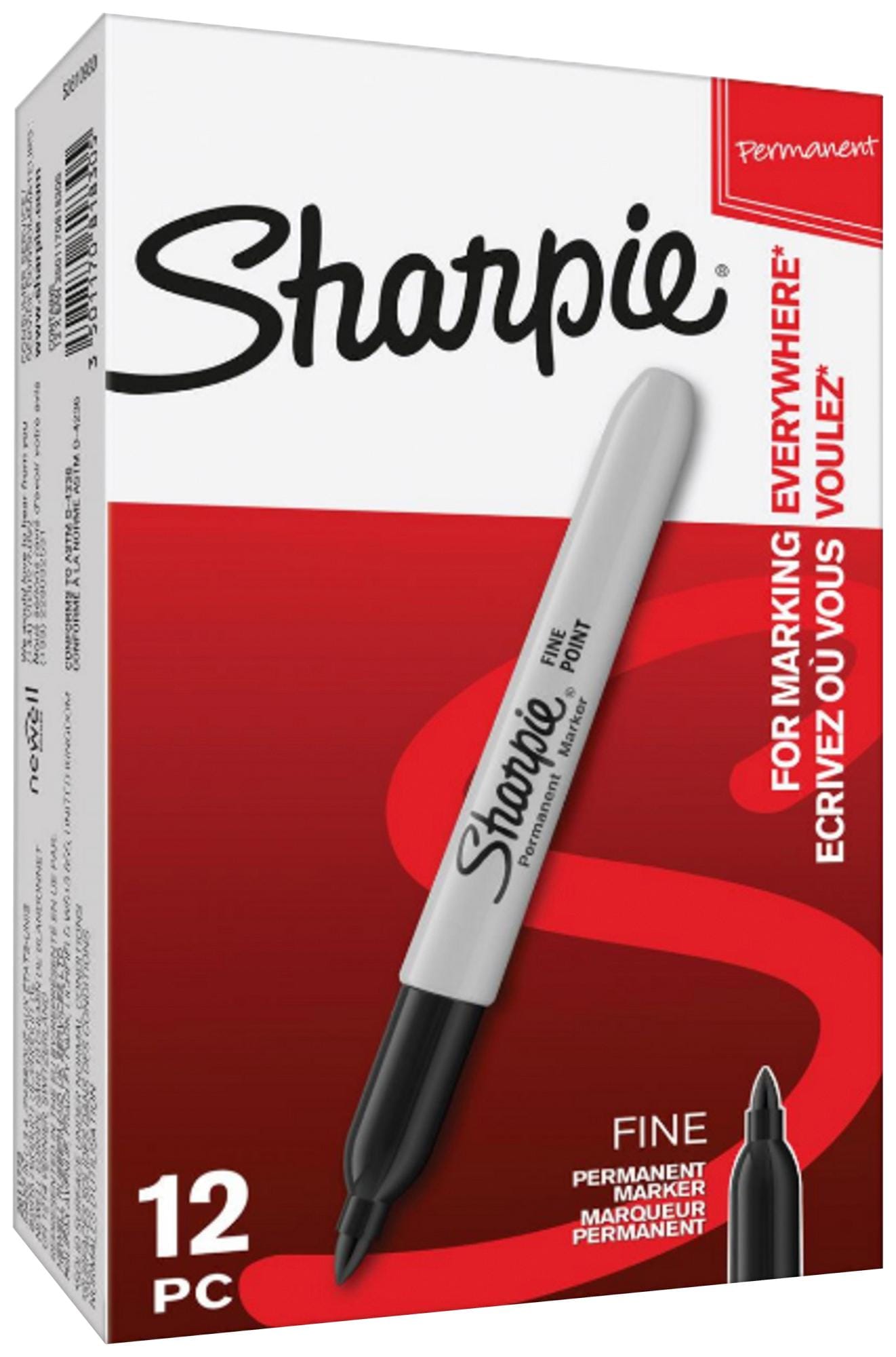 SHARPIE Writing Instruments S0810930 MARKER FINE TIP, BLACK, 12PK SHARPIE 3531341 S0810930