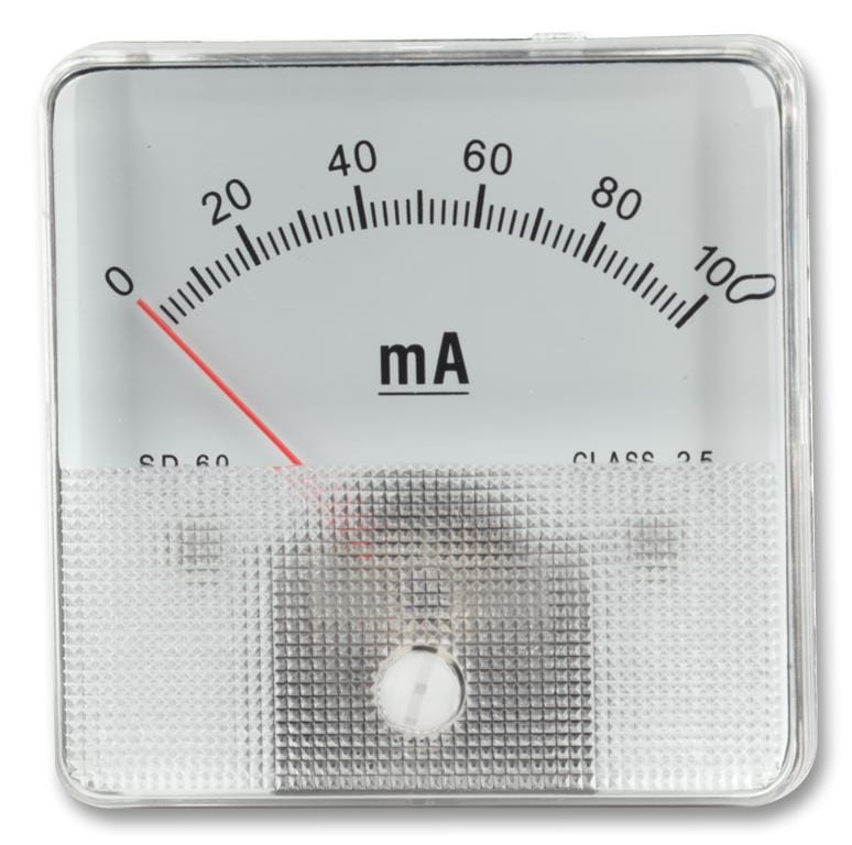 MULTICOMP Analog SD60/0-1MA METER, 60X60MM, 0-1MA MULTICOMP 4433828 SD60/0-1MA