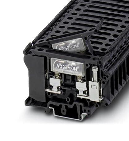 PHOENIX CONTACT Fused UK 6,3-HESILA 250 FUSE MODULAR TB, 2WAY, 6AWG, BLACK PHOENIX CONTACT 3259477 UK 6,3-HESILA 250