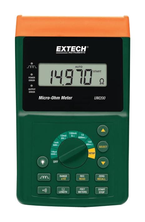 EXTECH INSTRUMENTS Resistivity UM200 MICRO-OHM METER, 0.06-6000 OHM EXTECH INSTRUMENTS 2836737 UM200
