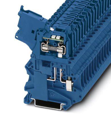 PHOENIX CONTACT Fused UT 4-HESILED 24 (5X20) BU FUSE MODULAR TB, 2WAY, 10AWG, BLUE PHOENIX CONTACT 3259504 UT 4-HESILED 24 (5X20) BU