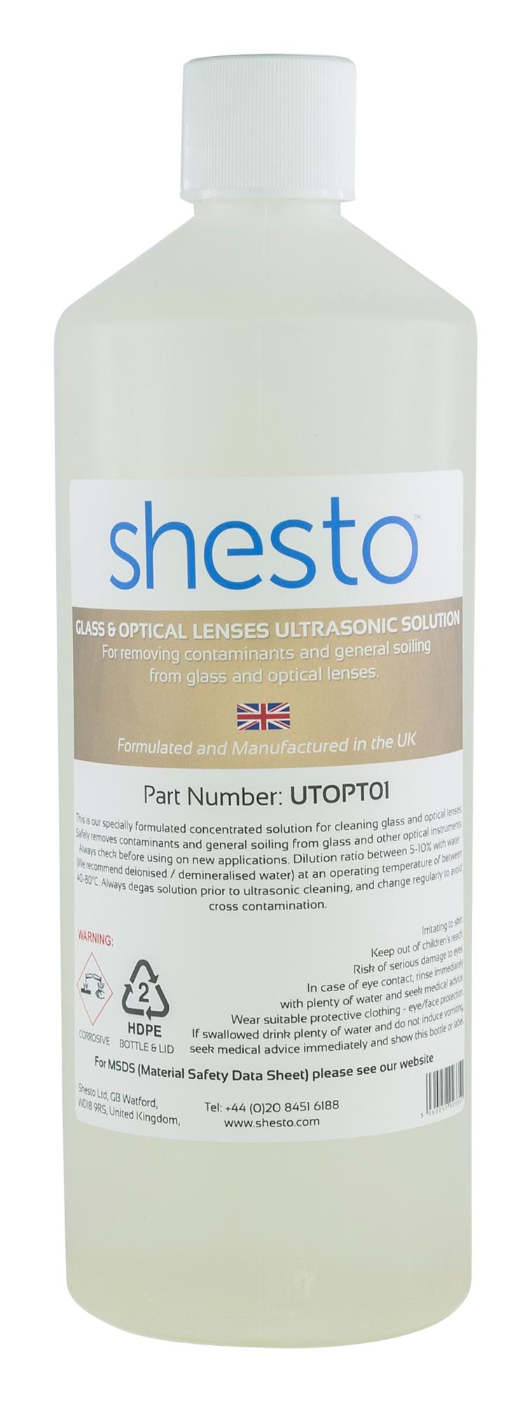 SHESTO Cleaning UTOPT01 CLEANER, GLASS, BOTTLE, 1L SHESTO 2759035 UTOPT01