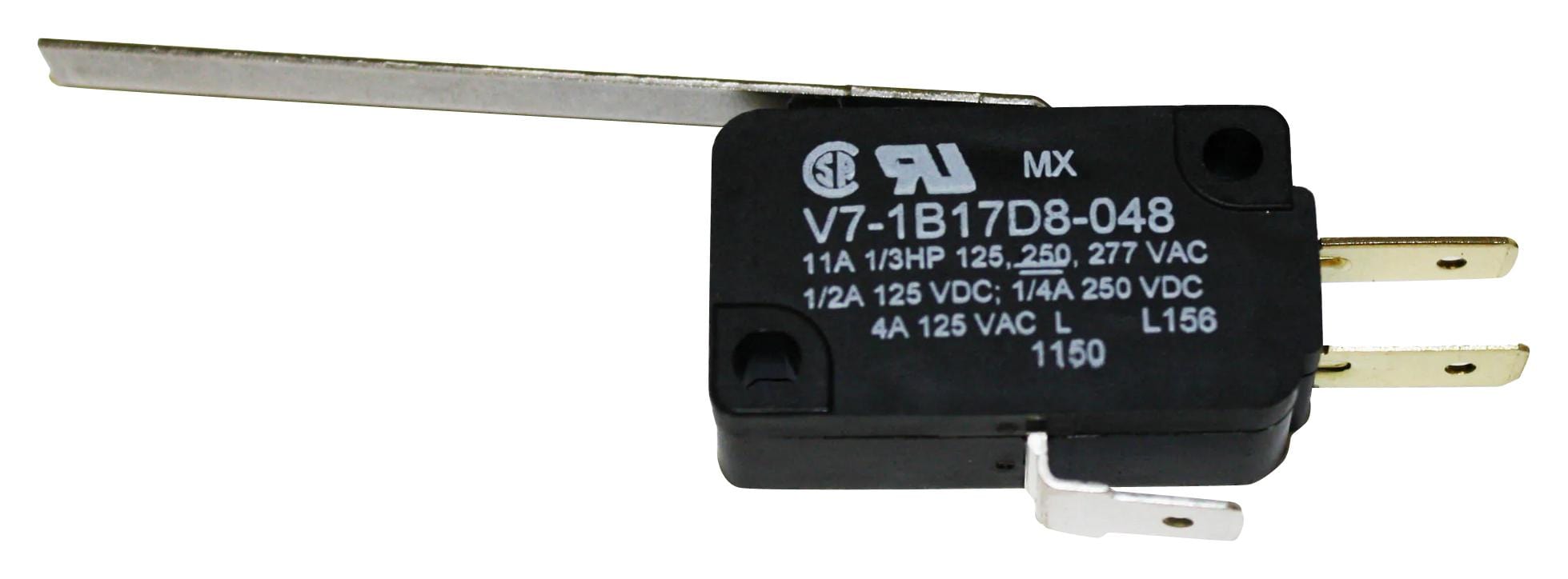 HONEYWELL Microswitch V7-1B17D8-048 MICROSW, SPDT, STRAIGHT LEVER, 11A, 277V HONEYWELL 3439166 V7-1B17D8-048