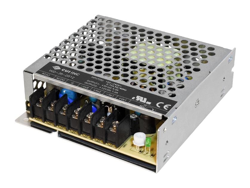 CUI Enclosed - Single Output VGD-35-D512 POWER SUPPLY, AC-DC, 5V/12V, 4A/1A CUI 3594880 VGD-35-D512