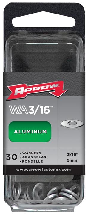 ARROW FASTENER Plain WA3/16 3/16IN ALUM POP RIVET WASHER (30), PK30 ARROW FASTENER 3377616 WA3/16