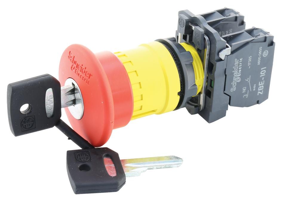 SCHNEIDER ELECTRIC Emergency Stop XB5AS9445 EMERGENCY STOP SW, SPST-NO/NC, 6A, 120V SCHNEIDER ELECTRIC 2780589 XB5AS9445