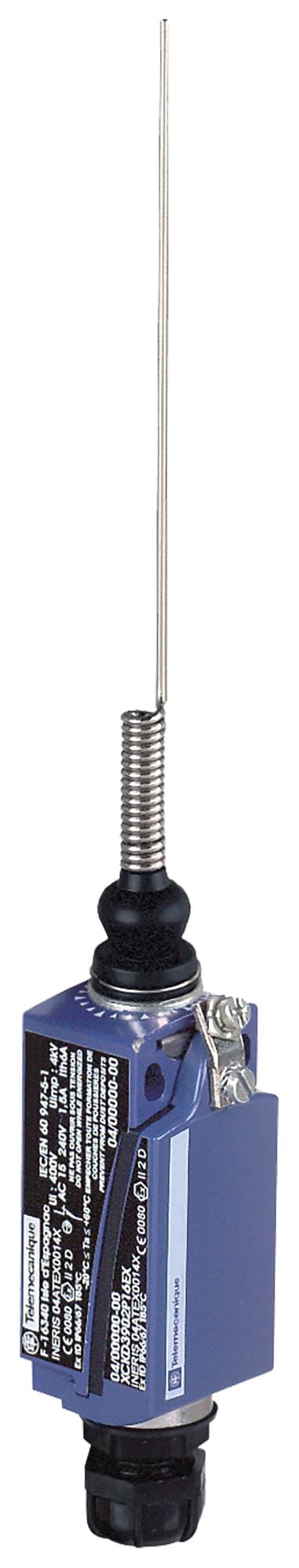 TELEMECANIQUE SENSORS Limit Switch XCKD3906P16EX LIMIT SW, WHISKER, DPST-NO/SPST-NC, 1.5A TELEMECANIQUE SENSORS 3130440 XCKD3906P16EX