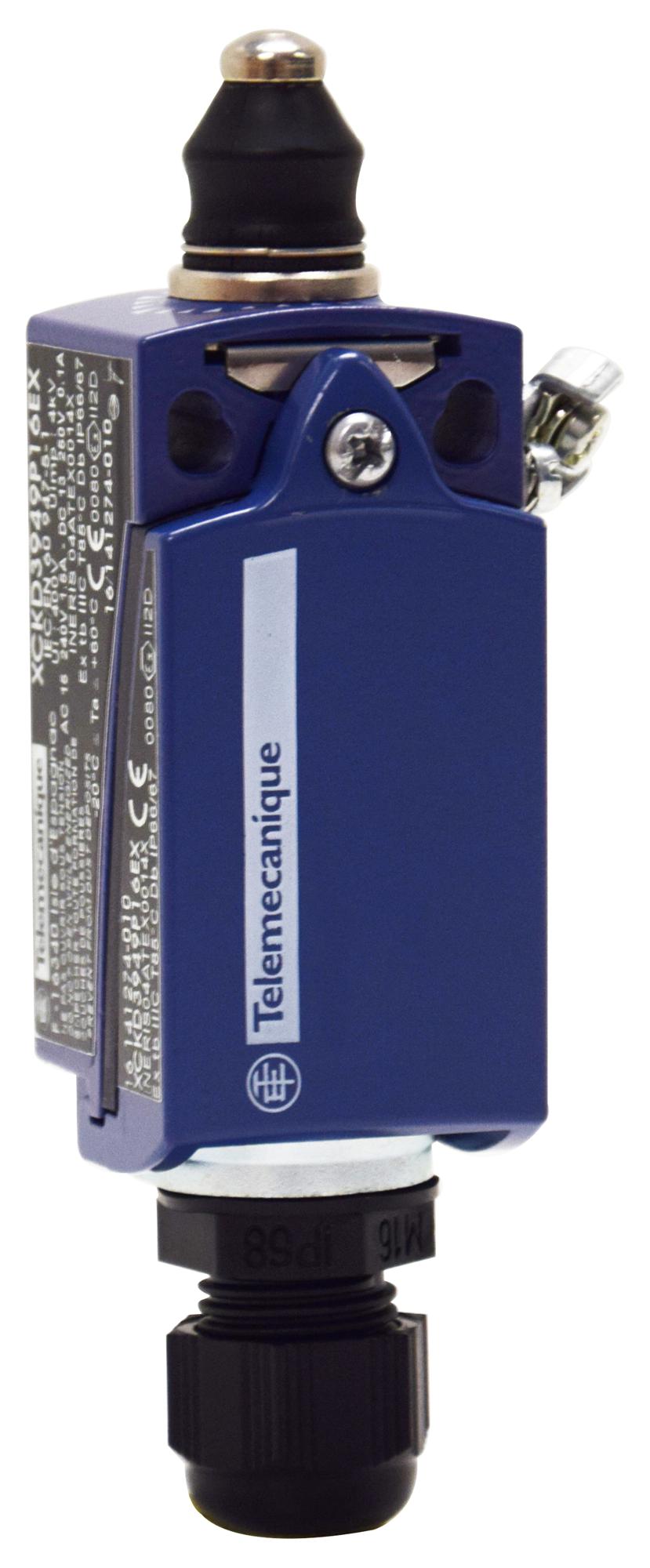 SCHNEIDER ELECTRIC Limit Switch XCKD3911P16EX LIMIT SW, PLUNGER, DPST-NO/SPST-NC, 1.5A SCHNEIDER ELECTRIC 3107648 XCKD3911P16EX