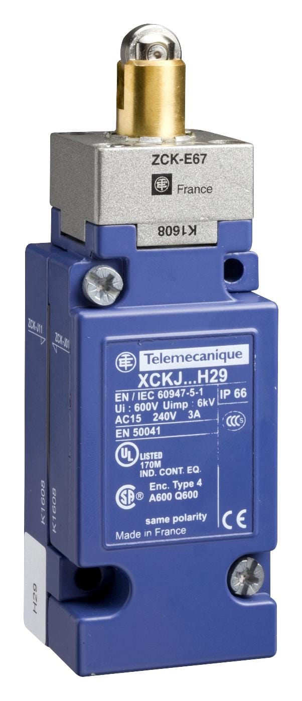 TELEMECANIQUE SENSORS Limit Switch XCKJ1524911 LIMIT SWITCH, ROLLER PLUNGER TELEMECANIQUE SENSORS 3212785 XCKJ1524911