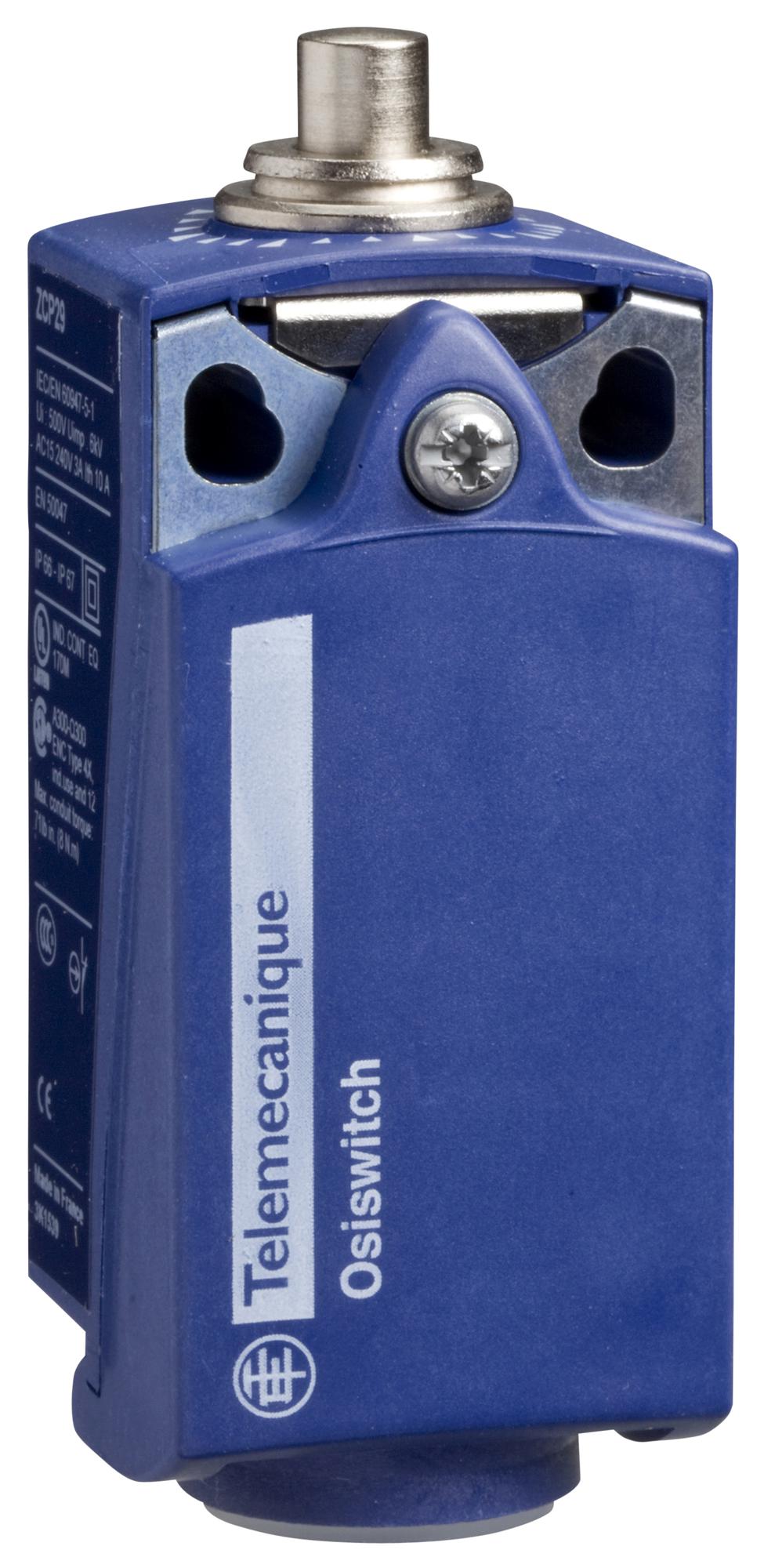 TELEMECANIQUE SENSORS Limit Switch XCKP2510G11 LIMIT SW, SPST-NO/NC, PLUNGER, 3A, 240V TELEMECANIQUE SENSORS 3130486 XCKP2510G11