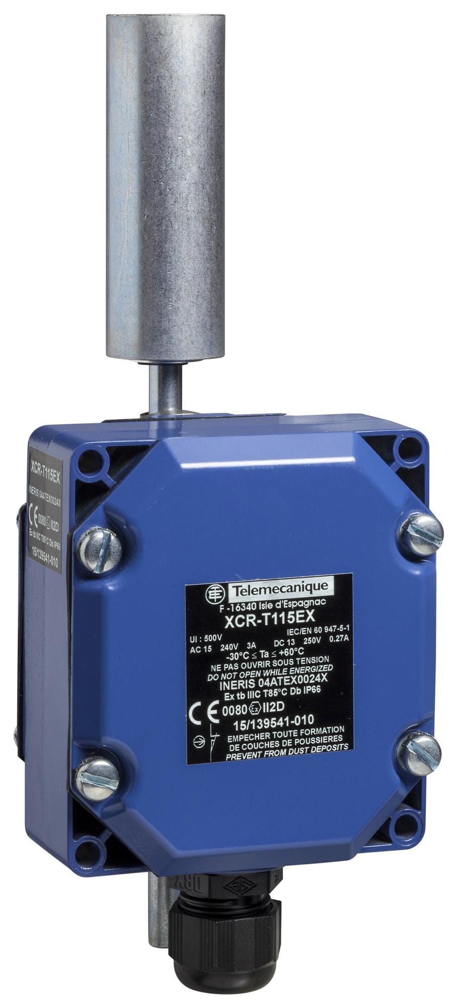 SCHNEIDER ELECTRIC Limit Switch XCRT215EX LIMIT SW, ROLLER LEVER, DPDT, 3A, 240V SCHNEIDER ELECTRIC 3108027 XCRT215EX