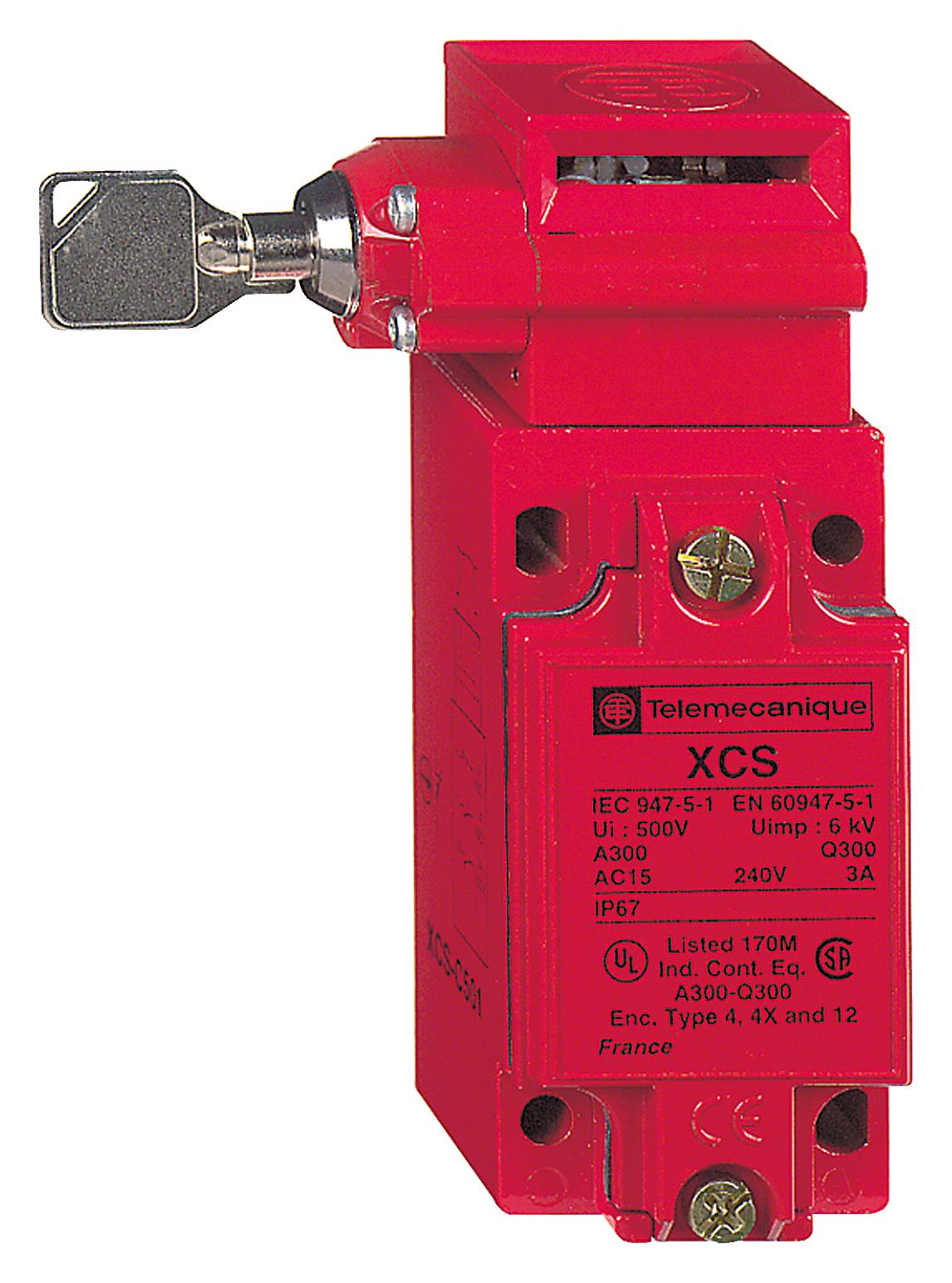 TELEMECANIQUE SENSORS Safety interlock XCSC703 SAFETY SWITCH, DPST-NC/SPST-NO, 6A, 120V TELEMECANIQUE SENSORS 3130590 XCSC703