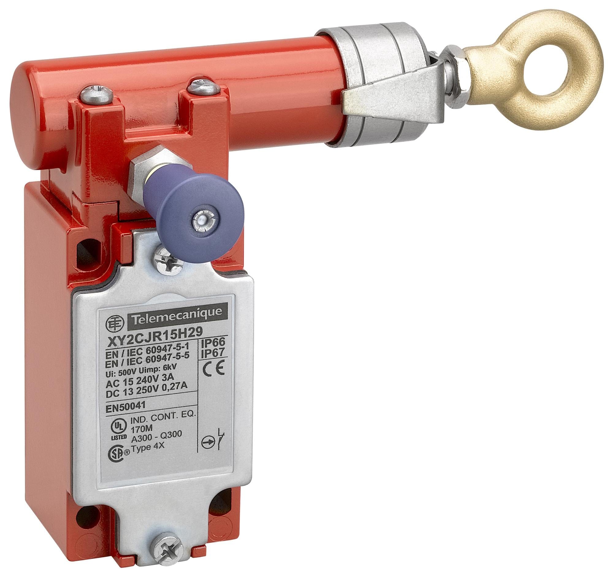 TELEMECANIQUE SENSORS Grabwire XY2CJR17H29 GRABWIRE SWITCH, DPST-NC, 3A, 240V TELEMECANIQUE SENSORS 3130372 XY2CJR17H29