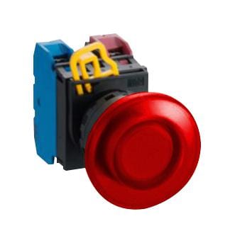 IDEC illuminated YW1L-A4E10QM3R PB SWITCH, SPST-NO, 240VAC, SCREW, RED IDEC 2833747 YW1L-A4E10QM3R