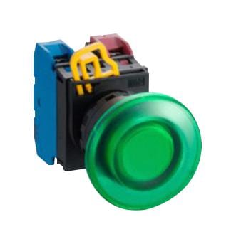 IDEC illuminated YW1L-M4E10Q4G PB SWITCH, SPST-NO, 24VAC, SCREW, GREEN IDEC 2833775 YW1L-M4E10Q4G
