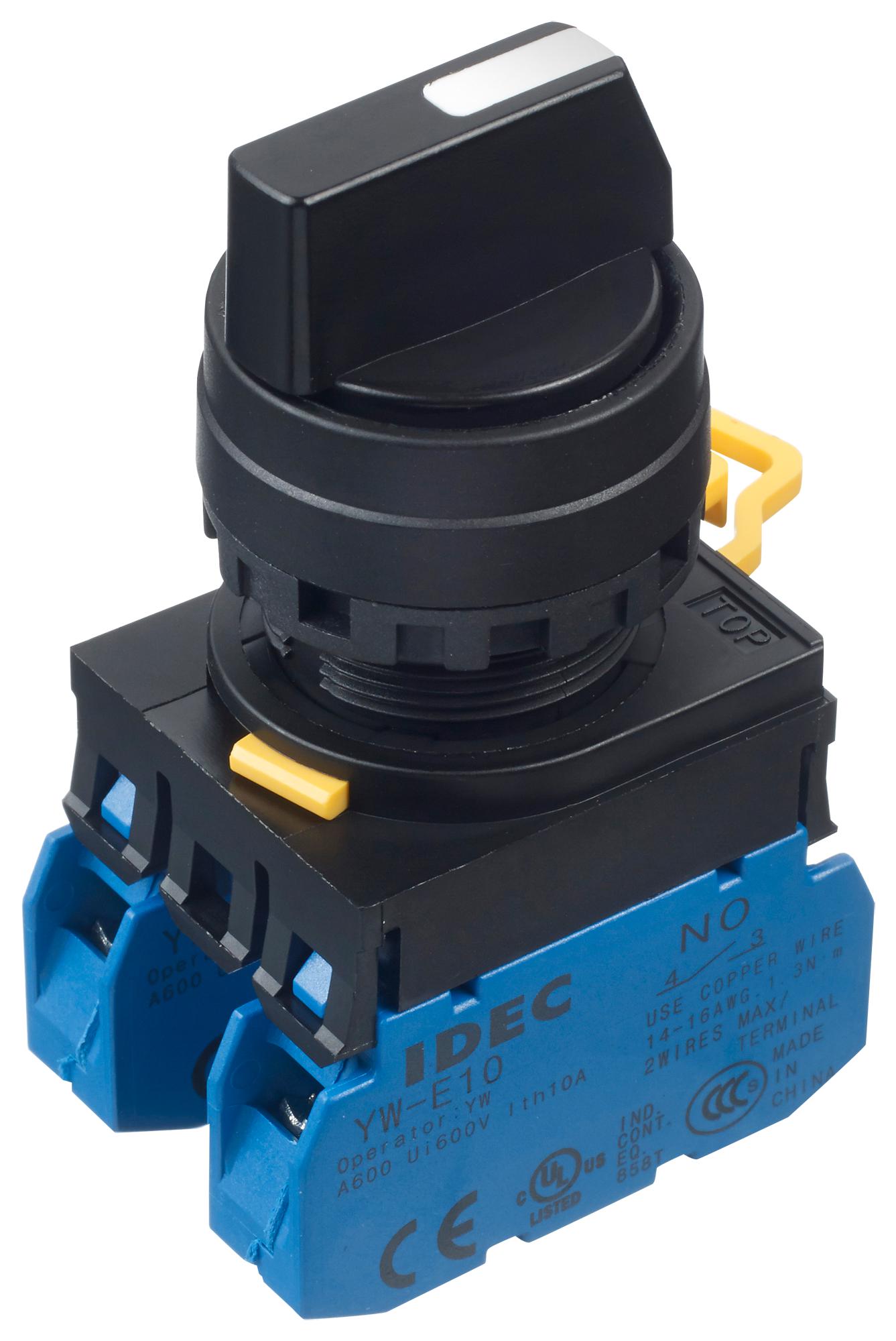 IDEC Rotary YW1S-31E20 ROTARY SWITCH, 3 POS, 10A, 120VAC IDEC 2833802 YW1S-31E20