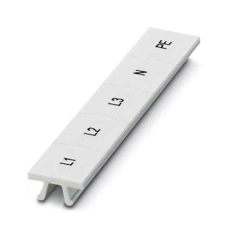 PHOENIX CONTACT Terminal Block Markers ZB 12,LGS:L1-N,PE MARKER STRIP, L1/L2/L3/N/PE, 12.2MM, WHT PHOENIX CONTACT 3242923 ZB 12,LGS:L1-N,PE