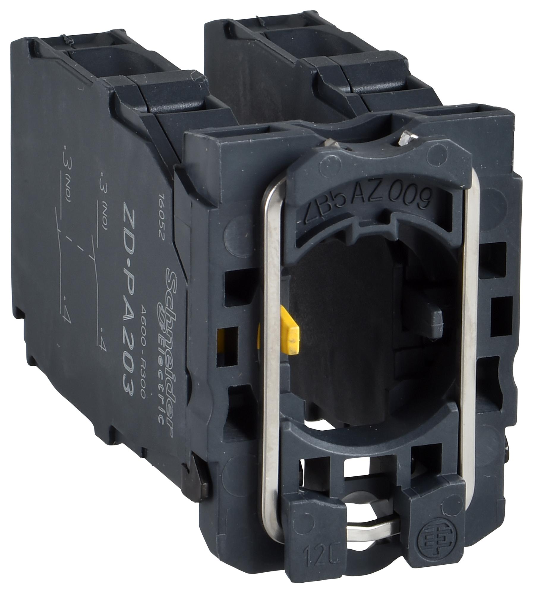 SCHNEIDER ELECTRIC Contact Blocks ZD5PA203 CONTACT BLOCK, 6A, 120VAC, CLAMP SCHNEIDER ELECTRIC 3114935 ZD5PA203
