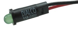 558-0202-003F - PANEL MOUNT INDICATOR, LED, 3.96MM, GREEN, 5V - DIALIGHT