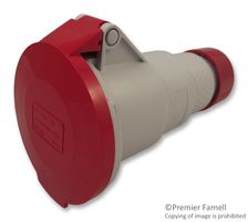 PE3264PVB - Pin & Sleeve Connector, 32 A, 415 V, Cable Mount, Socket, 3P+E, Red - ILME