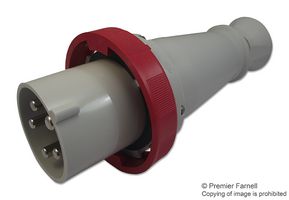 PEW6365SV - Pin & Sleeve Connector, 63 A, 415 V, Cable Mount, Plug, 3P+N+E, Red - ILME